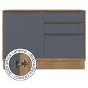 Ver imagem 4 de Balcão Cozinha Modular 100% MDF Édez Uno, 1 Porta e 3 Gavetas, Grafite e Louro Freijó