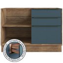 Ver imagem 6 de Balcão Cozinha Modular 100% MDF Édez Uno, 1 Porta e 3 Gavetas, Grafite e Louro Freijó