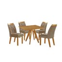 Ver imagem 2 de Conjunto Sala de Jantar Mesa Liz Quadrada Tampo Amadeirado 4 Cadeiras Veneza New Cinamomo Yescasa