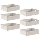 Ver imagem 1 de Conjunto 6 Cestos Organizadores 8,2l Flow Bege 34x27x9cm Lavanderia Banheiro Closet