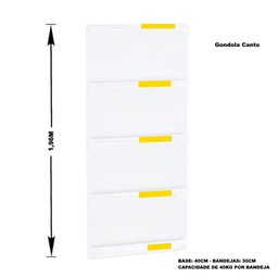 Kit 5 Bandejas Para Gondola Canto 196 Amapa 40/30 Branco Am - Amapá - 2