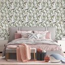 Ver imagem 1 de Papel de Parede Animal Florais Verdes Cheio de Aves Gh Papel de Parede 3,3m