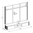 Ver imagem 4 de Painel para TV até 70 Polegadas MDF 180cmx166,3cm Home Ferrara de Linea Brasil Branco Canela/Off White