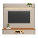 Ver imagem 3 de Painel para TV até 70 Polegadas MDF 180cmx166,3cm Home Ferrara de Linea Brasil Branco Canela/Off White