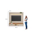 Ver imagem 5 de Painel para TV até 70 Polegadas MDF 180cmx166,3cm Home Ferrara de Linea Brasil Branco Canela/Off White