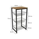 Ver imagem 2 de Balcão Multiuso Cozinha Fruteira Crome Indrustrial LI035 Freijo/Preto - Kappesberg