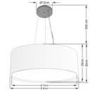 Ver imagem 2 de Lustre Pendente Cilíndrico Duplo Vivare Md-4126 Cúpula em Tecido 80x30cm - Bivolt - Rustico Bege - B