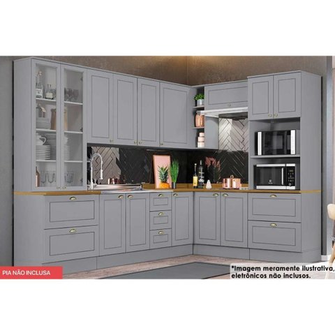 Cozinha Modulada Completa Americana 10 Peças (3aéreos+3balcões+2paneleiros+2complementos) C5p36