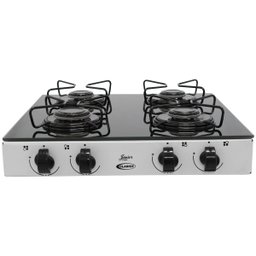 Fogão a Gás de Mesa portátil Clarice Junior 4B glass branco - 2
