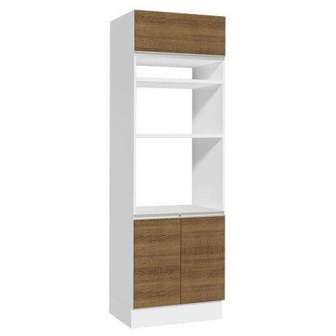 Torre Quente Armário de Cozinha 70 cm 3 Portas Branco/Rustic Glamy Madesa
