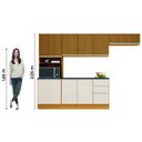 Ver imagem 5 de Armário de Cozinha Completa 9 Portas 2 Gavetas com Nicho para Micro Ondas Paris Ripado 3d Off White