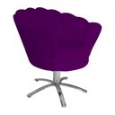 Ver imagem 2 de Kit 2 Poltronas Decorativa Pétala Base Giratória Metal Suede Roxo Ms Decor
