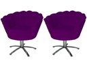 Ver imagem 1 de Kit 2 Poltronas Decorativa Pétala Base Giratória Metal Suede Roxo Ms Decor