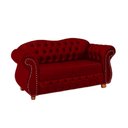 Ver imagem 1 de Sofá Chesterfield Merlo 2 Lugares 2,30 - Veludo Vermelho / Decoração, recepção, sala tv estar