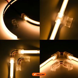 Kit 5 Conector Linear Emenda Transparente para Fita de Led 120 e 240 Leds 10mm - 6