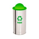 Ver imagem 2 de Lixeira Coleta Seletiva Basculante 95l de Aço Inox - Marrom