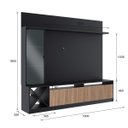 Ver imagem 2 de Estante TV até 50 Polegadas com Cristaleira 180cm 3 Portas Preto/Brise 2026