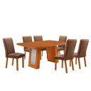 Ver imagem 5 de Conjunto de Jantar Carolina Laminado 6 Lugares Tampo MDF Cadeiras Lisa Veludo Capuccino Naturalle