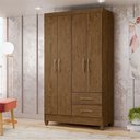 Ver imagem 3 de Guarda Roupa 4 Portas Chile Castanho Wood 952331 Moval