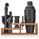Ver imagem 1 de Kit de Coqueteleira 750ml em Aço Inox com Suporte de Bambu e Acessórios Vitino Onyx