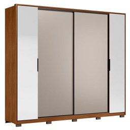 Guarda Roupa Casal Laredo Ambiente Nogueira Nude Prime Tx Flex com Espelho e Pés Demóbile - Demartêz - 4