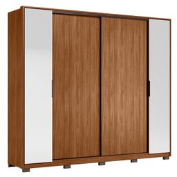 Guarda Roupa Casal Laredo Ambiente Nogueira Nude Prime Tx Flex com Espelho e Pés Demóbile - Demartêz - 5