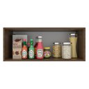 Ver imagem 3 de Armário Aéreo Madesa Agata 80 cm 1 Porta Basculante Rustic/Cinza Cor:Rustic/Cinza