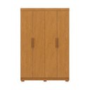 Ver imagem 2 de Guarda-Roupa Solteiro Ravena 4 Portas 2 Gavetas 100% MDF Marrom/Cerejeira