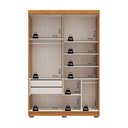 Ver imagem 4 de Guarda-Roupa Solteiro Ravena 4 Portas 2 Gavetas 100% MDF Marrom/Cerejeira