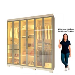 Guarda-roupa Casal com 6 Portas Reflecta com Pés 100% Mdf Império - 6