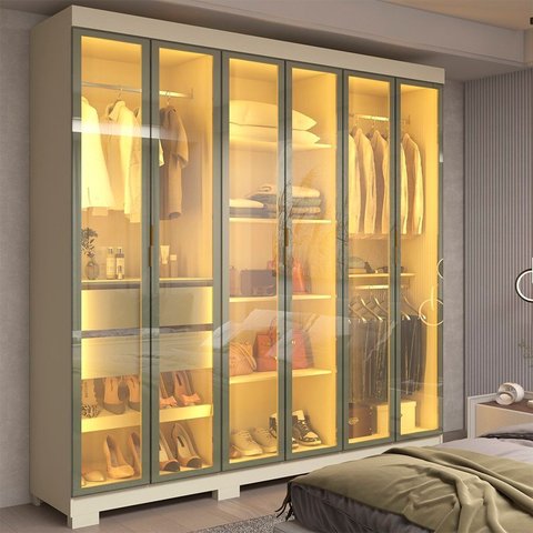 Guarda-roupa Casal com 6 Portas Reflecta com Pés 100% Mdf Império