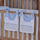 Ver imagem 1 de Porta Fralda Organizador Quarto de Bebê Menino Menina 2 Peças com Laço:chevron Azul Bebê