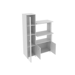 Balcão Multiuso Cozinha BL-3304 c/ 3 Portas e Nicho p/ Microondas Branco - Tecno Mobili - 4