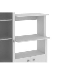 Balcão Multiuso Cozinha BL-3304 c/ 3 Portas e Nicho p/ Microondas Branco - Tecno Mobili - 5