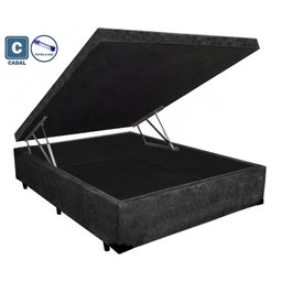 Cama Box Baú Casal Preto King 138x188x41 - 1