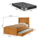 Ver imagem 4 de Bicama Luara Bibox Solteiro Cama Auxiliar com Colchões D23 para Dormitório - Nature