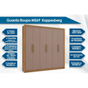 Ver imagem 7 de Guarda Roupa Casal Roupeiro 6 Portas 2 Gavetas com Pes Nogueira/Fendi - Kappesberg