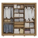 Ver imagem 3 de Guarda Roupa Casal Roupeiro 6 Portas 2 Gavetas com Pes Nogueira/Fendi - Kappesberg
