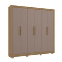 Ver imagem 4 de Guarda Roupa Casal Roupeiro 6 Portas 2 Gavetas com Pes Nogueira/Fendi - Kappesberg