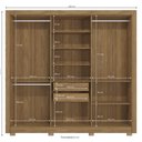 Ver imagem 6 de Guarda Roupa Casal Roupeiro 6 Portas 2 Gavetas com Pes Nogueira/Fendi - Kappesberg