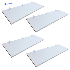 Kit 4 Prateleira Branca 70X30 + Suporte Flutuante Mdf  Organizadora Decoração Cozinha Banheiro Sala