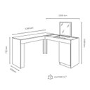 Ver imagem 7 de Penteadeira com Espelho em L Freijó Off White com Puff Pétala