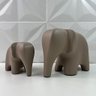 Conjunto enfeite elefante Mãe e Filho de cerâmica decorativo - 2