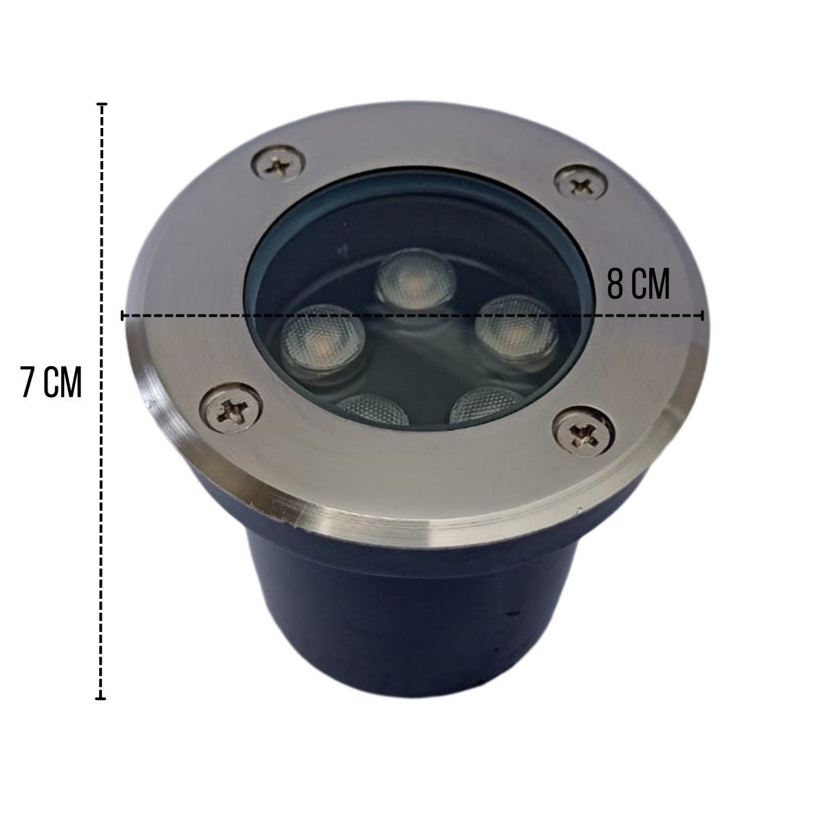 Luminária Balizador Led SMD 5W Externa De Embutir Em Piso Chão Bivolt Blindado Vedado Com Iluminação - 2