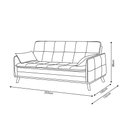 Ver imagem 6 de Sofá Cama 4 Lugares Veludo Bege com Braço em Couro Base Madeira Maciça