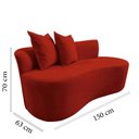 Ver imagem 2 de Namoradeira Sofá Feijão Hana Orgânica Couro Vermelho