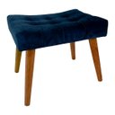 Ver imagem 3 de Kit Poltrona Giovana Giratória Ferro e Madeira, Puff Capitonê Luxo e Almofadas em Sued Premium:Azul 