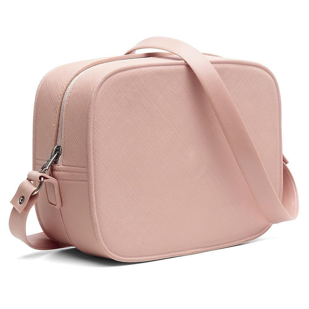 Bolsa Casual Quadrada Feminina Espaçosa Fecho de Ziper Alça Transversal