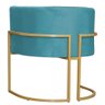 Poltrona Decorativa Sala Estar Recepção Escritório Luana Base Gold Veludo Azul Turquesa - Montanaris - 4