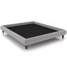 Cama Casal King Base Box Pés de Madeira 210cm Otto P05 Veludo Cinza - Lyam Decor - 1